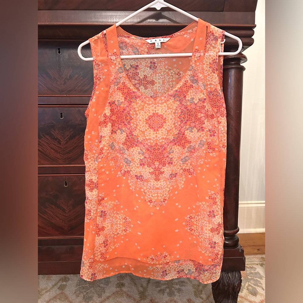 Cabi Orange Sleeveless Top
